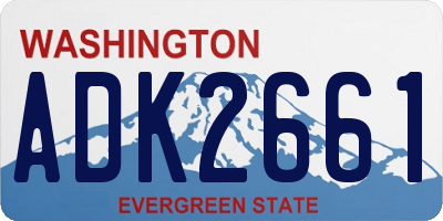 WA license plate ADK2661