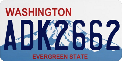 WA license plate ADK2662