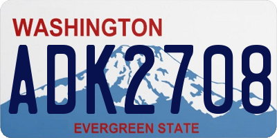 WA license plate ADK2708