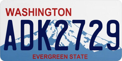 WA license plate ADK2729