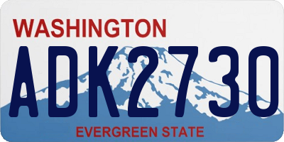 WA license plate ADK2730