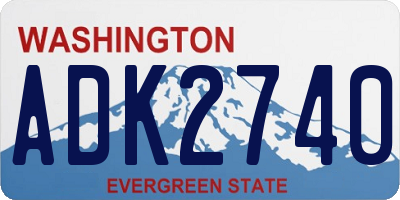 WA license plate ADK2740