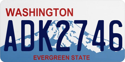 WA license plate ADK2746