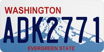 WA license plate ADK2771