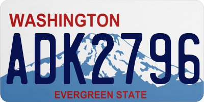 WA license plate ADK2796
