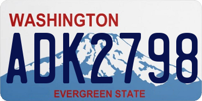 WA license plate ADK2798