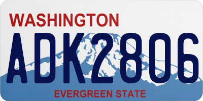WA license plate ADK2806