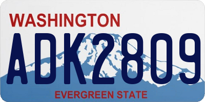 WA license plate ADK2809