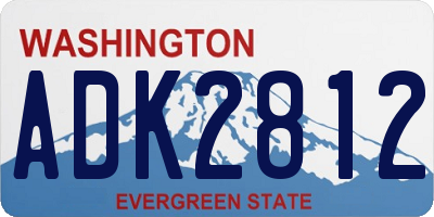 WA license plate ADK2812