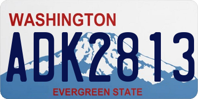WA license plate ADK2813