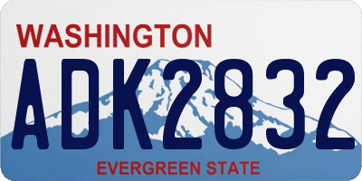 WA license plate ADK2832