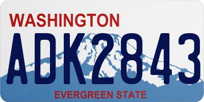 WA license plate ADK2843