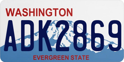 WA license plate ADK2869