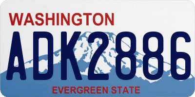 WA license plate ADK2886