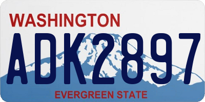 WA license plate ADK2897