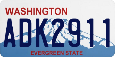 WA license plate ADK2911