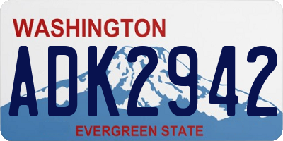 WA license plate ADK2942