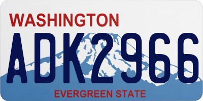WA license plate ADK2966
