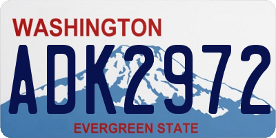 WA license plate ADK2972