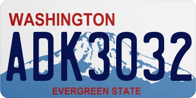 WA license plate ADK3032