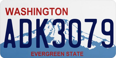WA license plate ADK3079