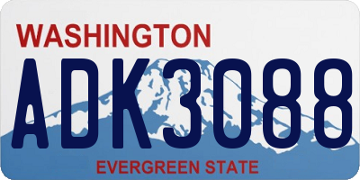 WA license plate ADK3088