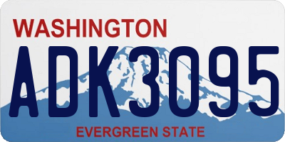 WA license plate ADK3095