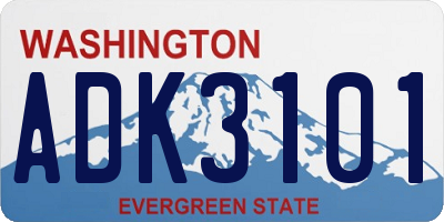 WA license plate ADK3101