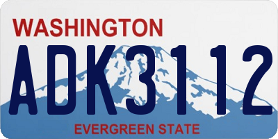 WA license plate ADK3112