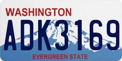 WA license plate ADK3169