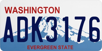WA license plate ADK3176