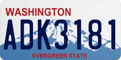 WA license plate ADK3181