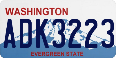 WA license plate ADK3223