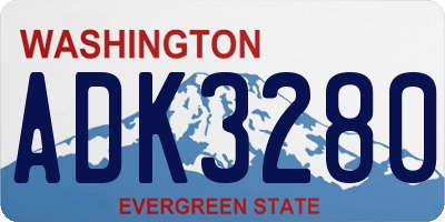 WA license plate ADK3280