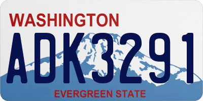 WA license plate ADK3291