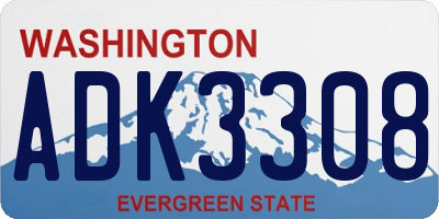 WA license plate ADK3308