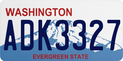 WA license plate ADK3327
