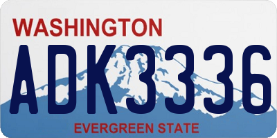 WA license plate ADK3336