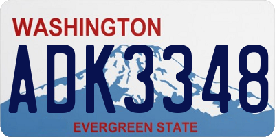 WA license plate ADK3348
