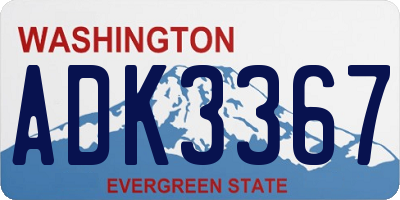 WA license plate ADK3367