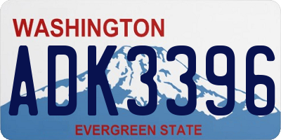 WA license plate ADK3396
