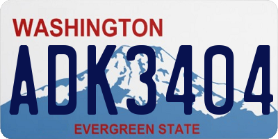 WA license plate ADK3404
