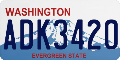 WA license plate ADK3420