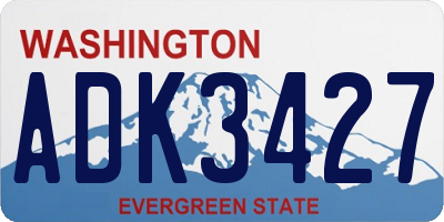 WA license plate ADK3427