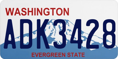 WA license plate ADK3428