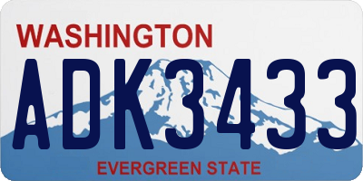 WA license plate ADK3433