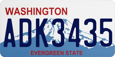 WA license plate ADK3435