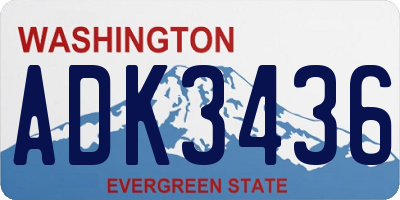 WA license plate ADK3436