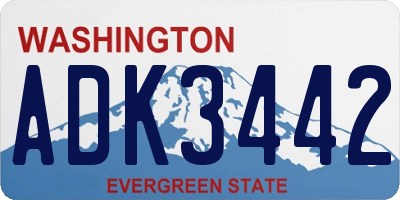 WA license plate ADK3442