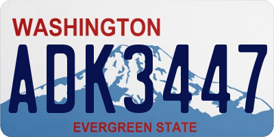 WA license plate ADK3447